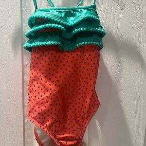 Used Cat and Jack strawberry swimsuit